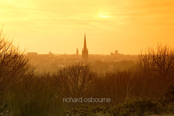 V1N10 Winter Sunset Over Norwich