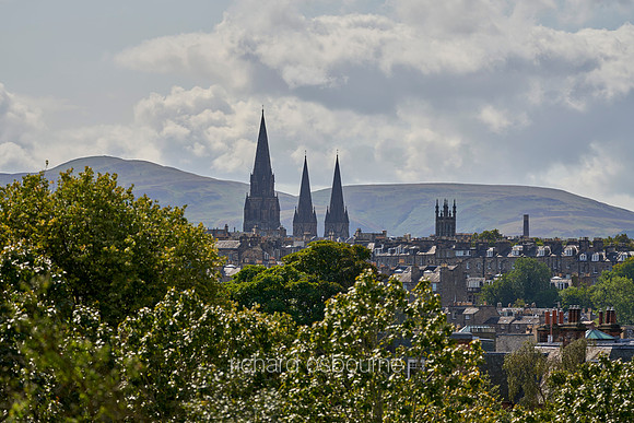 V12C26  Spires and Hills of Edinburgh from Edinburgh Botanic Garden, Scotland, UK