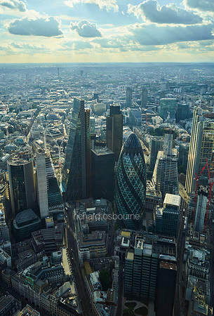 V11C20  Aerial View of The City of London, UK
