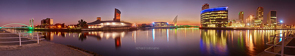 P4C58  Salford Quays at Dusk, Salford, Greater Manchester, UK