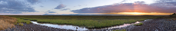 P2L49  Piel Channel Marshes from Walney Island, Barrow-in-Furness, Cumbria, UK