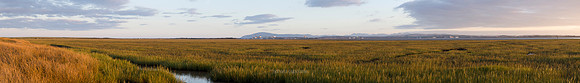 P2L51  Piel Channel Marshes from Walney Island, Barrow-in-Furness, Cumbria, UK