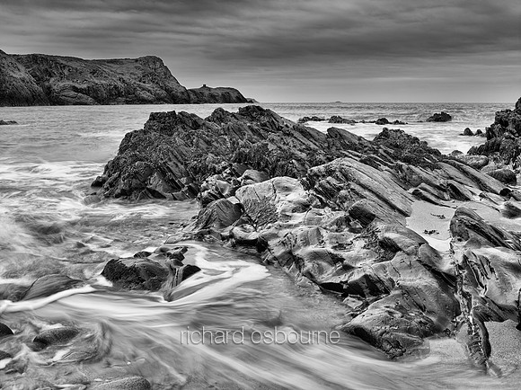 V8BW3  Traeth Llyfn Beach, Pembrokeshire, Wales, UK