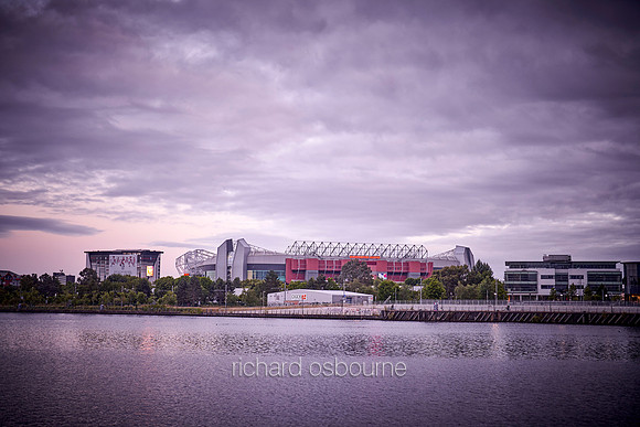 V17C8  Old Trafford From Central Bay, Salford Quays, Greater Manchester, UK