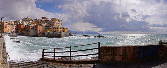 P3S16  Stormy Mediterranean, Borgo Antico, Genoa, Italy