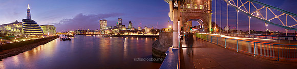 P4C39  Thames Evening - The Shard, City Hall, City of London and Tower of London, London, UK