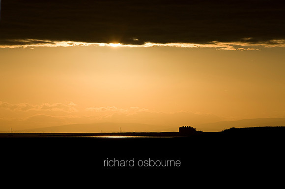 V4L27  Dawn Over Piel Channel Marshes from Walney Island, Barrow-in-Furness, Cumbria, UK