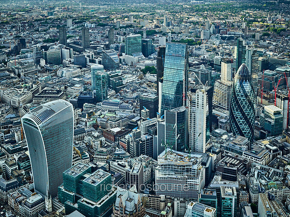 V11C13  Aerial View of The City of London, UK