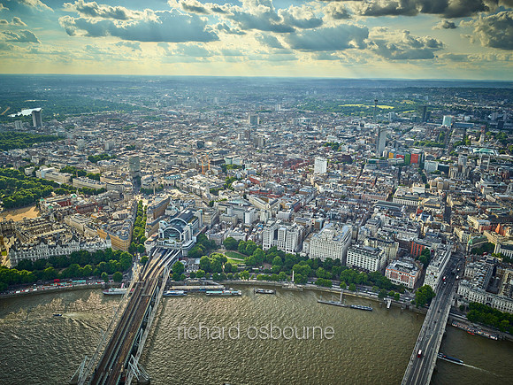 V11C16  Aerial View of Westminster, London, UK