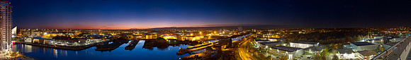 P3C44  Sunset Over Salford, From Salford Quays, Greater Manchester, UK