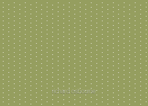 G309 Green Olive Hearts