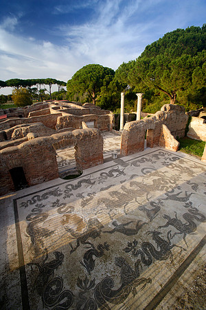 V1R13 Ostia Antica Bath House Mosaic, Rome