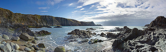 P3S27  Traeth Llyfn Beach, Pembrokeshire, Wales, UK