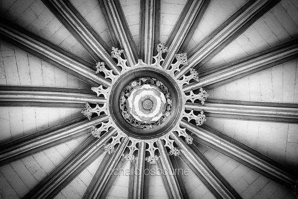 V19MA4  Medieval Ceiling Boss, Christchurch Gate, Canterbury Cathedral, Kent, UK
