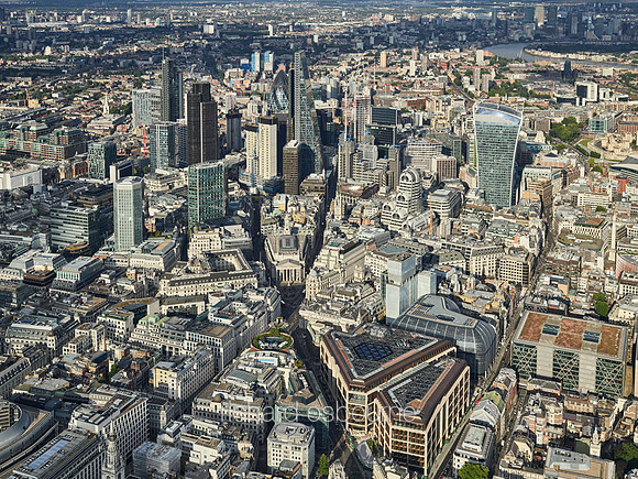 V11C19  Aerial View of The City of London, UK