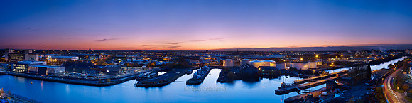 P3C45  Sunset Over Salford, From Salford Quays, Greater Manchester, UK
