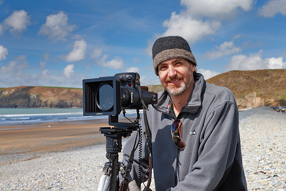 On Newgale Beach, Pembrokeshire with the Mamiya 645 and Phase One IQ260.