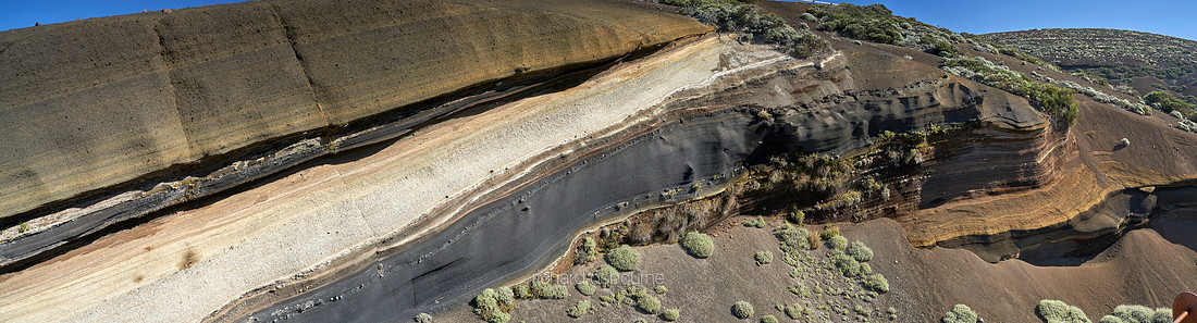P5L41  Volcanic Eruption Layers, El Teide, Tenerife, Spain