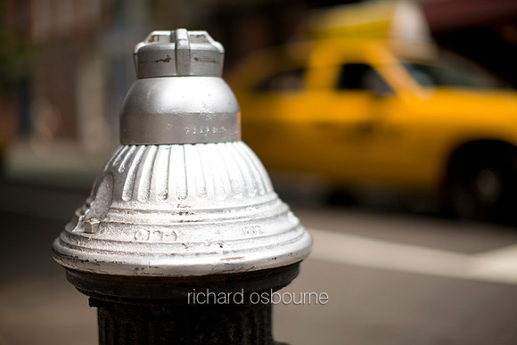 V4NY10  Fire Hydrant and Yellow Cab, New York City, USA