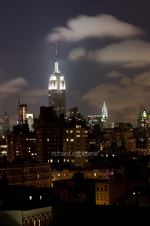 V4NY35  Empire State Building at Night, New York City, USA