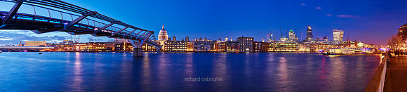 P4C7  St Pauls, The Millennium Bridge and the City of London, UK