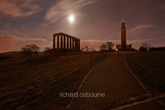 V7C57  Calton Hill at Night, Edinburgh, Scotland, UK